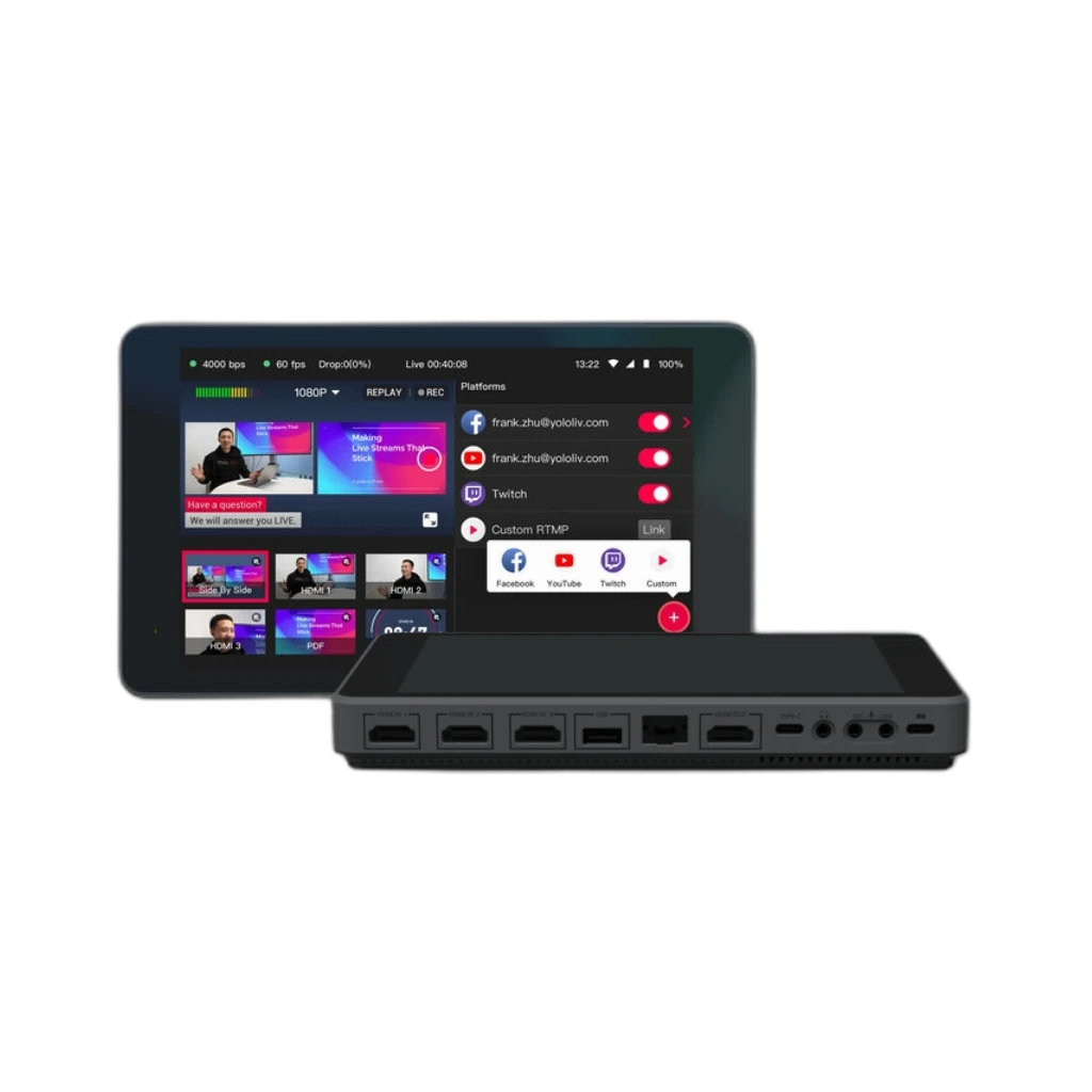 YoloLiv Yololiv Yolobox Ultra Portable Multicamera Encoder/Streamer, Switcher/Monitor & Recorder