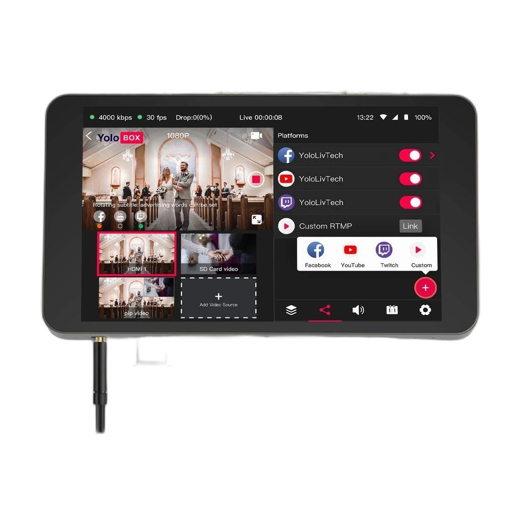 Yololiv Yolobox Ultra Portable Multicamera Encoder / Streamer / Switcher 3