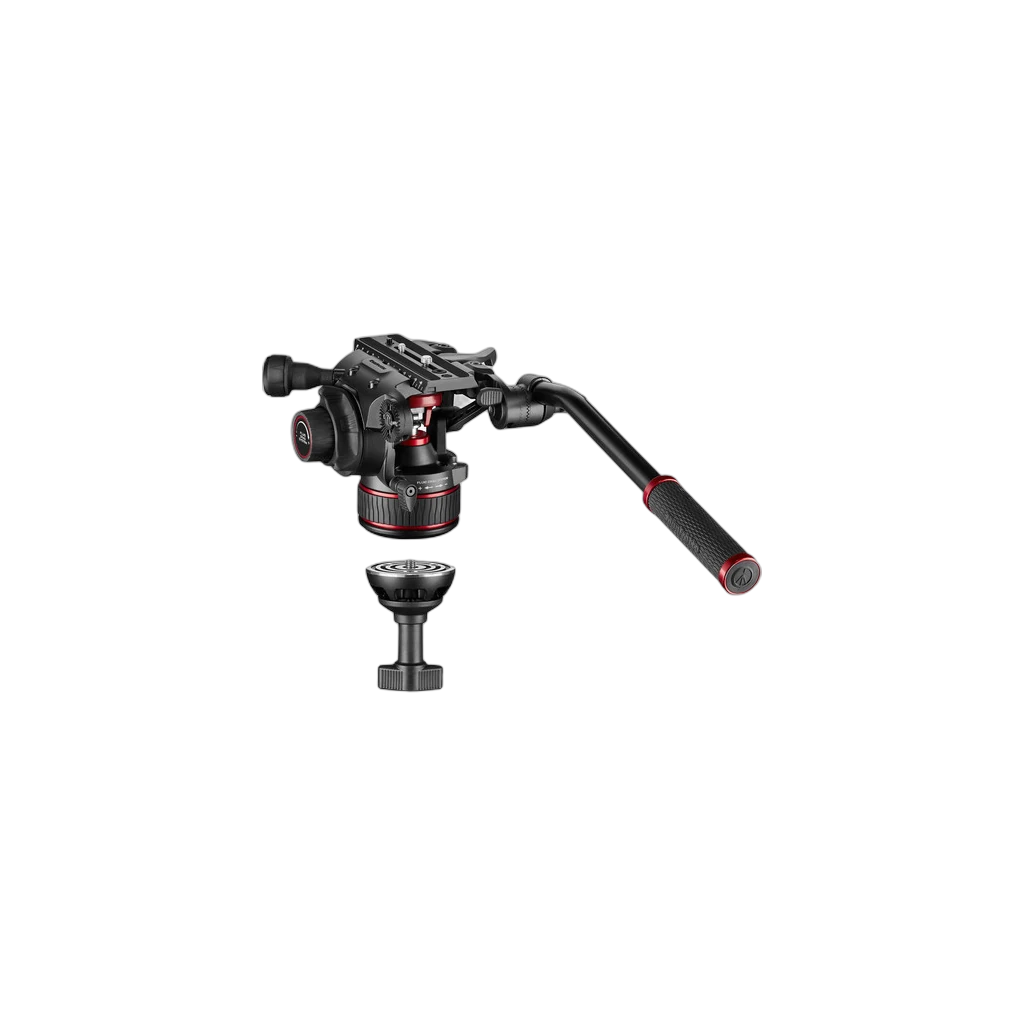 Manfrotto Manfrotto 608 Nitrotech Fluid Video Head and Aluminum Twin Leg Tripod with Middle Spreader