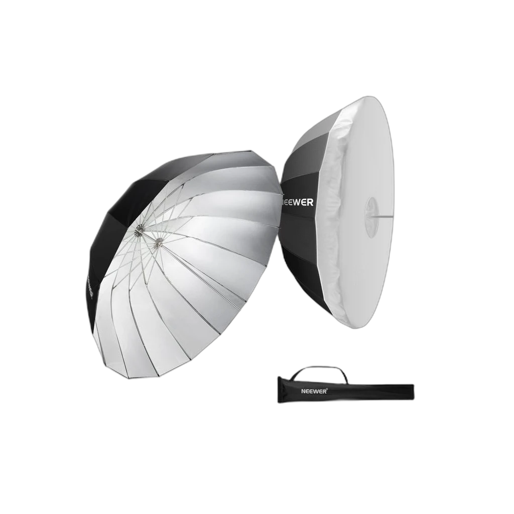 165cm Deep Silver Parabolic Umbrella with Diffuser 3