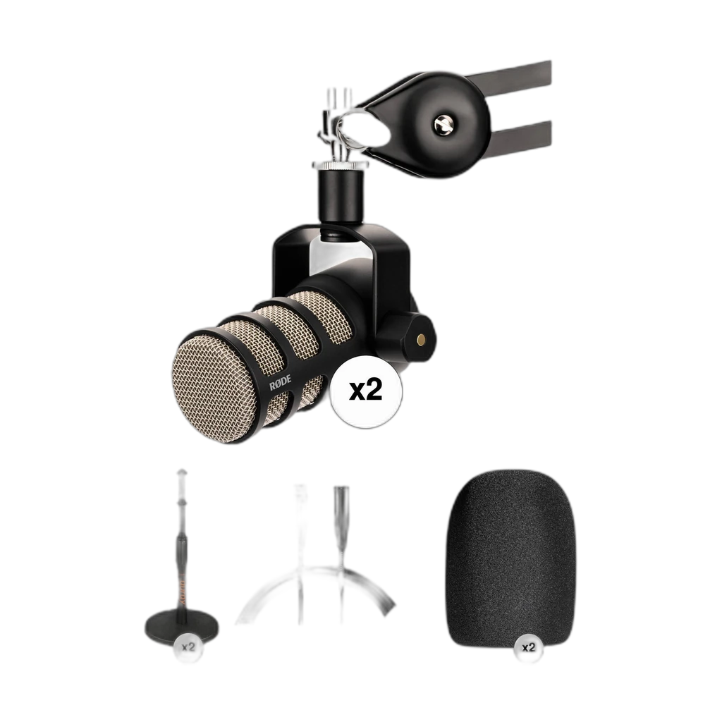 RØDE RØDE Podmic 2-Person Podcasting Microphone Kit with 2 Tabletop Stands & 2 XLR Cables