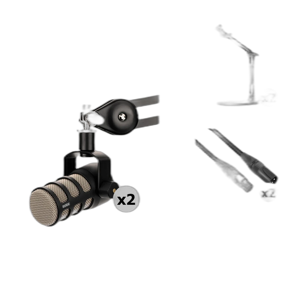 RØDE Podmic 2-Person Podcasting Microphone Kit with 2 Tabletop Stands & 2 XLR Cables 3