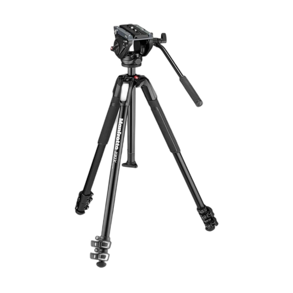 Manfrotto 190X 3-Section Aluminum Video Tripod with 500 Fluid Video Head 2