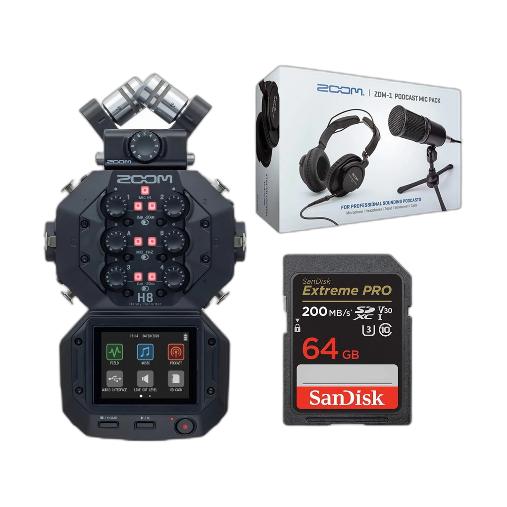 Zoom H8 8-Input / 12-Track Portable Handy Recorder 2